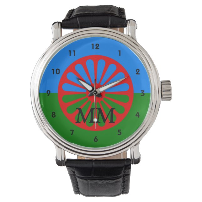 Romany flag monogrammed watch (Front)