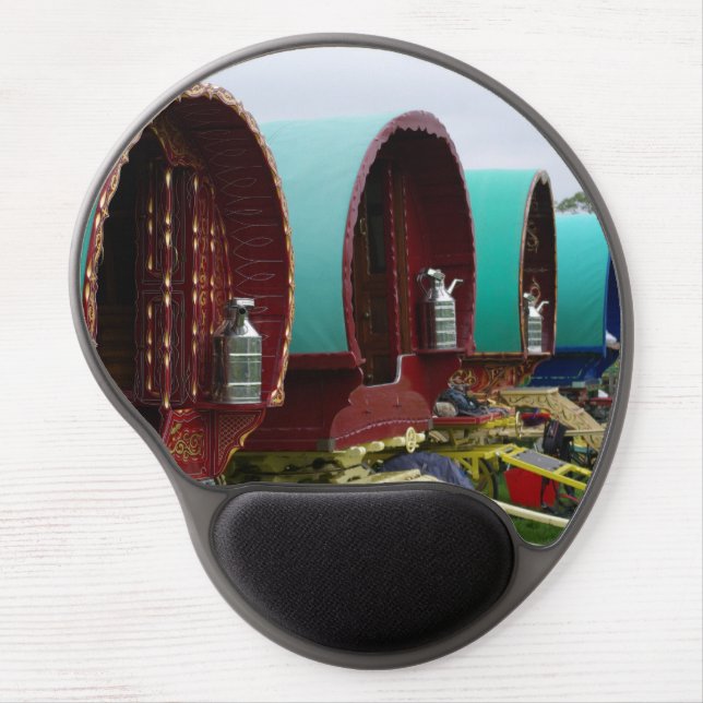 Romany gypsy caravans gel mouse pad (Front)
