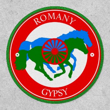 Romany Gypsy Flag And Horses Patch by customthreadz at Zazzle