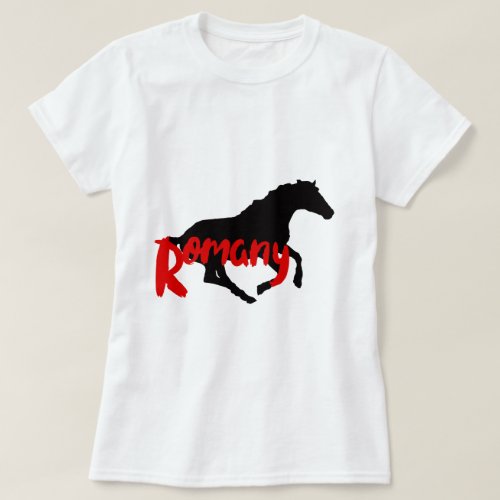 Romany Gypsy text and horse T_Shirt