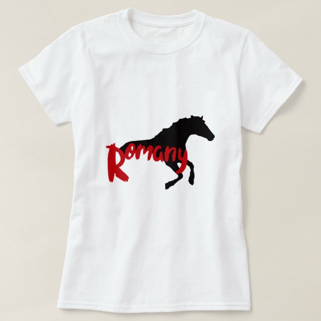 Romany Gypsy text and horse T-Shirt (Design Front)