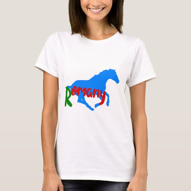 Romany Gypsy text and horse  T-Shirt (Front)
