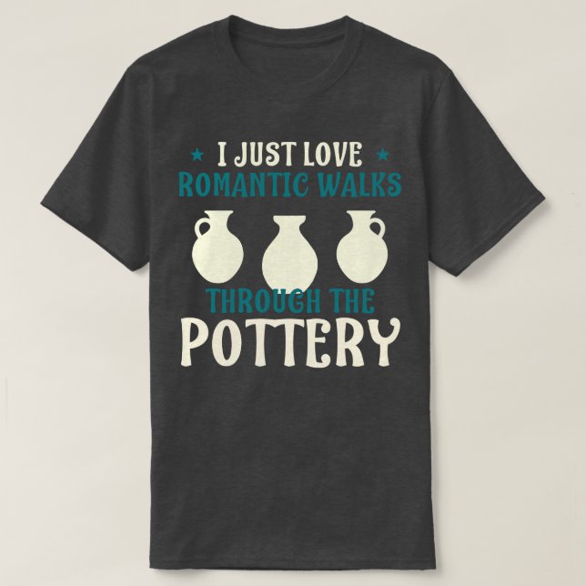 Romc Walks Through the Pottery Funny Ceramic T-Shirt (Design Front)