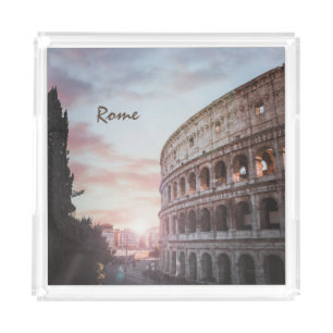Rome Ancient Architecture sunset cityscape Acrylic Tray