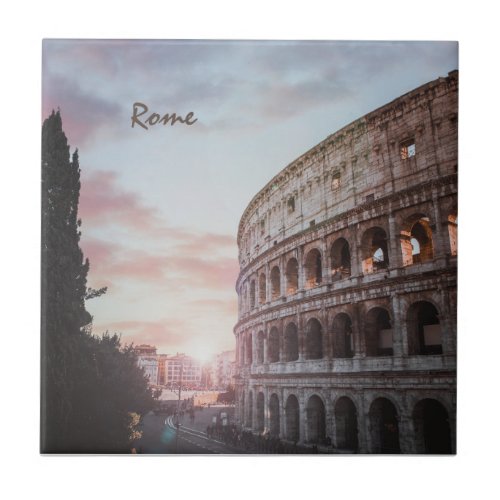 Rome Ancient Architecture sunset cityscape Ceramic Tile