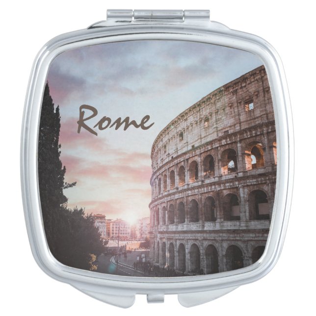 Rome Ancient Architecture sunset cityscape Compact Mirror (Front)