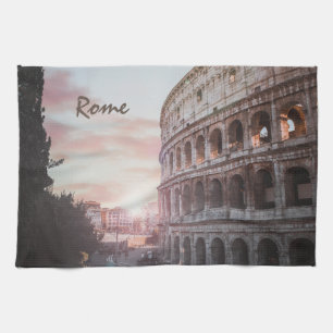 Rome Ancient Architecture sunset cityscape Kitchen Towel