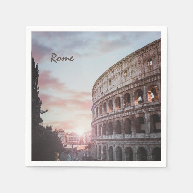 Rome Ancient Architecture sunset cityscape Napkins (Front)