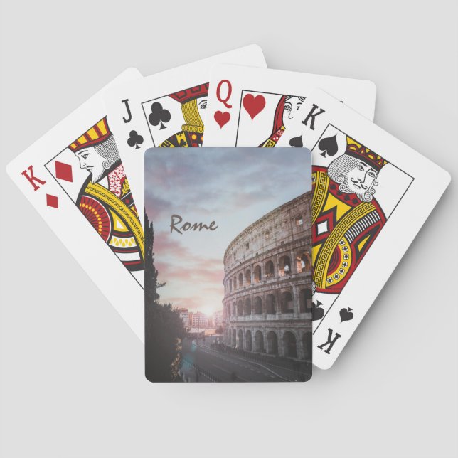 Rome Ancient Architecture sunset cityscape Poker Cards (Back)