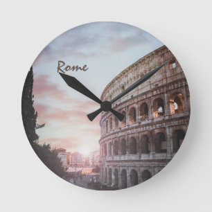 Rome Ancient Architecture sunset cityscape Round Clock