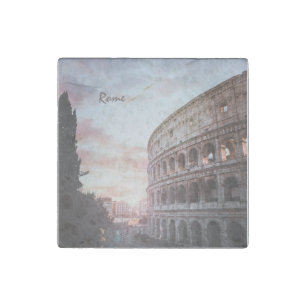 Rome Ancient Architecture sunset cityscape Stone Magnet