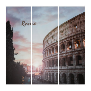 Rome Ancient Architecture sunset cityscape Triptych