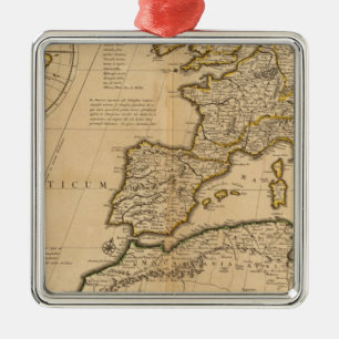 Rome and Eastern Hemisphere Metal Ornament