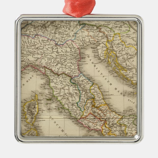 Rome Atlas Map Metal Ornament (Front)