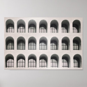 Rome. Black and white photo. Modern architecture Poster