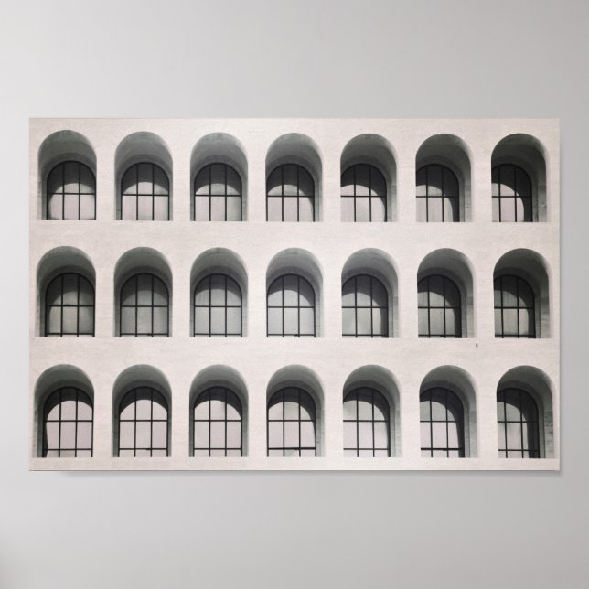 Rome. Black and white photo. Modern architecture Poster (Front)