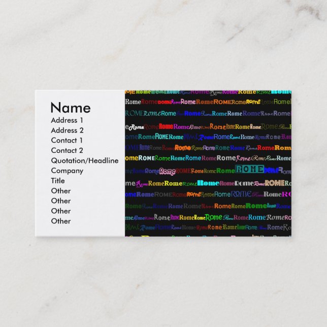 Rome Black Business Card (Front)