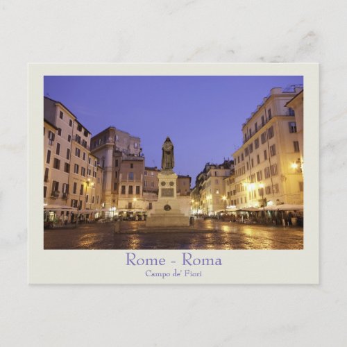 Rome _ Campo de Fiori postcard with text