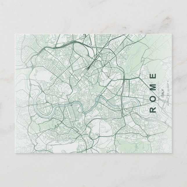 Rome City Map Minimal Postcard (Front)