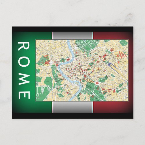 Rome City Map Postcard