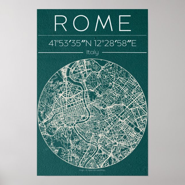 Rome City Map Poster – Modern Urban Wall Art (Front)