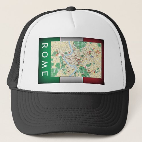 Rome City Map Trucker Hat