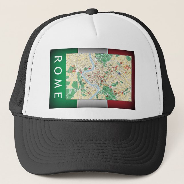 Rome City Map Trucker Hat (Front)
