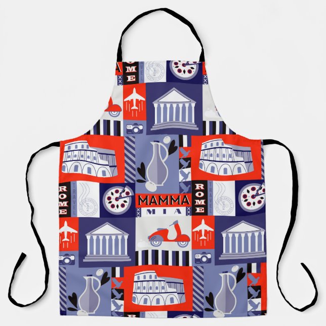Rome city seamless decorative pattern design. Trav Apron (Front)