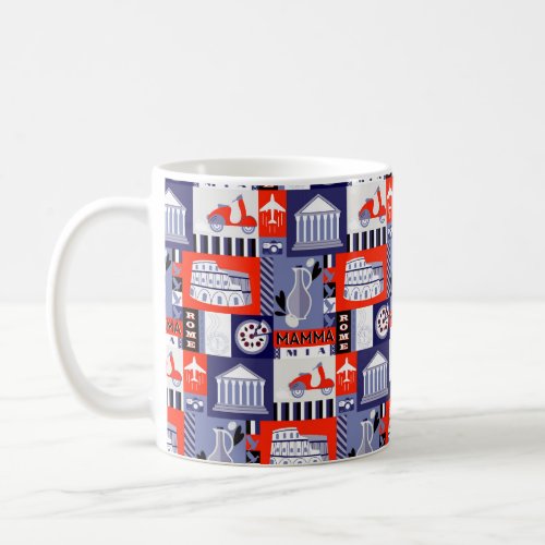 Rome city seamless decorative pattern design Trav Coffee Mug