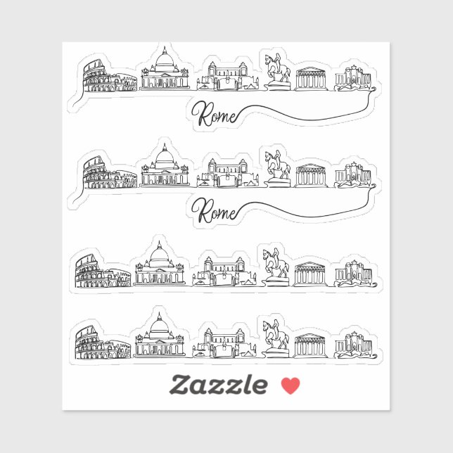 Rome City Skyline Sticker (Sheet)