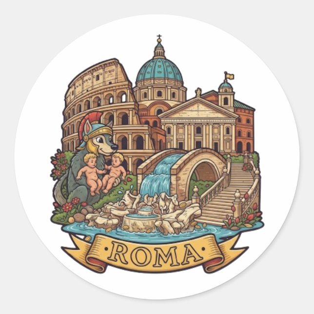 ROME CLASSIC ROUND STICKER (Front)