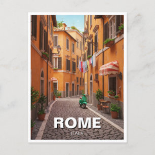 Rome Cobblestone street Italy Postcard