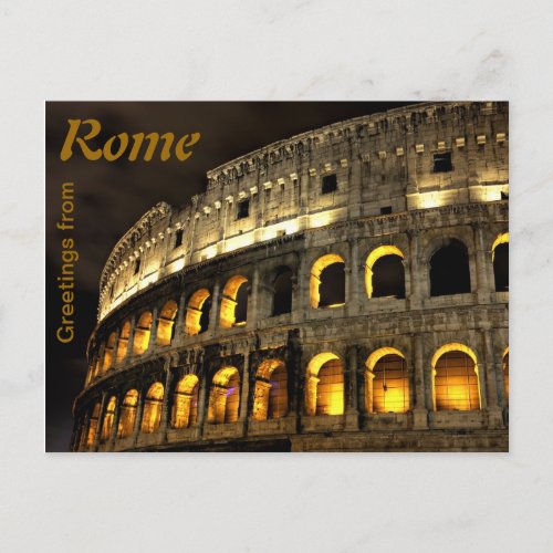 Rome _ Coliseum at night Postcard