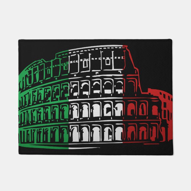 Rome Coliseum Italian Flag Doormat (Front)