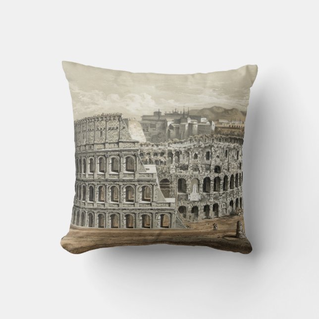 Rome Coliseum Throw Pillow (Front)