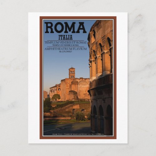 Rome _ Colosseum and Temple of Venus Postcard
