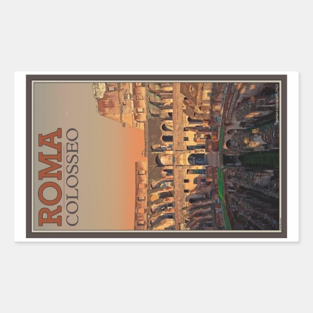 Rome - Colosseum and the Moon Rectangular Sticker (Front)
