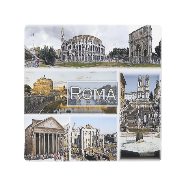 Rome ^ Colosseum - Arch of Constantine - Pantheon Metal Print (Front)