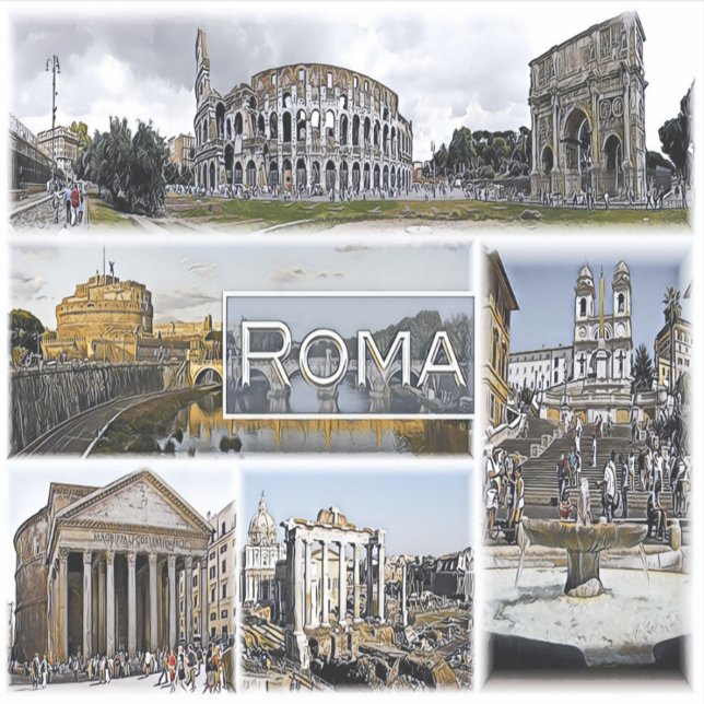 Rome ^ Colosseum - Arch of Constantine - Pantheon Sticker (Front)