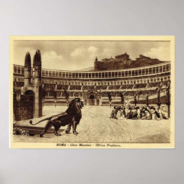 Rome Colosseum, Christians and lions Poster (Front)