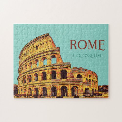 Rome colosseum illustration Italy Jigsaw Puzzle