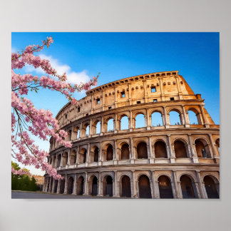 Rome Colosseum Italy Painted Poster
