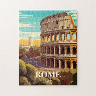 Rome Colosseum Italy Travel Illustration Jigsaw Puzzle