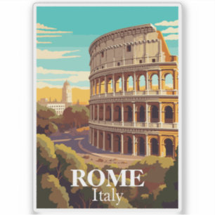 Rome Colosseum Italy Travel Illustration Sticker