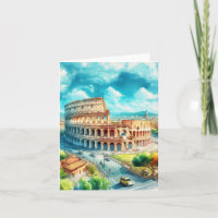 Rome Colosseum Italy Watercolor