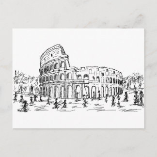 rome colosseum postcard