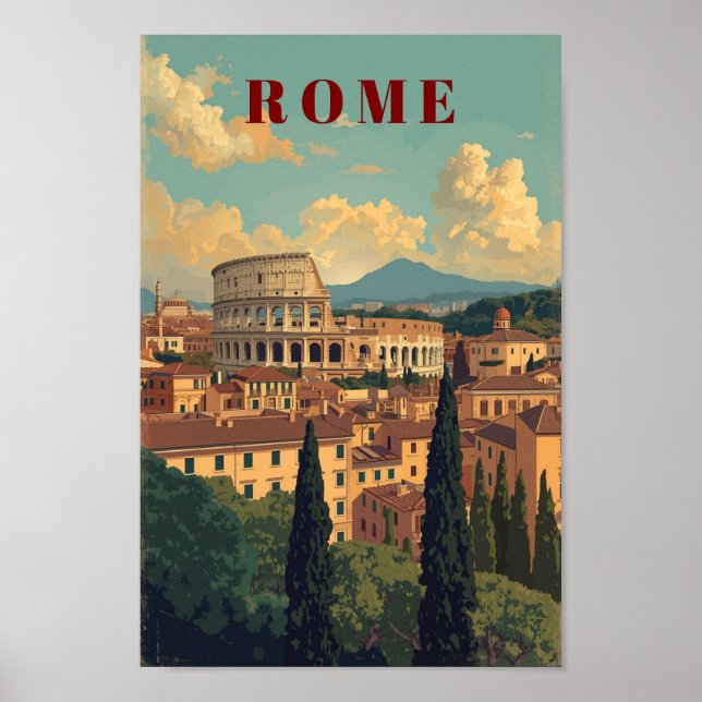 Rome Colosseum Poster Wall Art (Front)