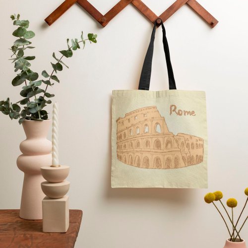 Rome Colosseum Sketch Tote Bag