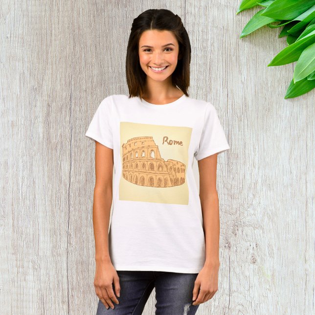 Rome Colosseum Sketch Womens T-Shirt (Creator Uploaded)