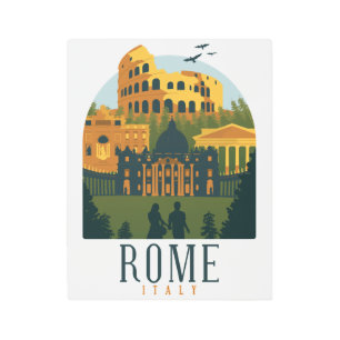 Rome Colosseum Vintage Metal Print